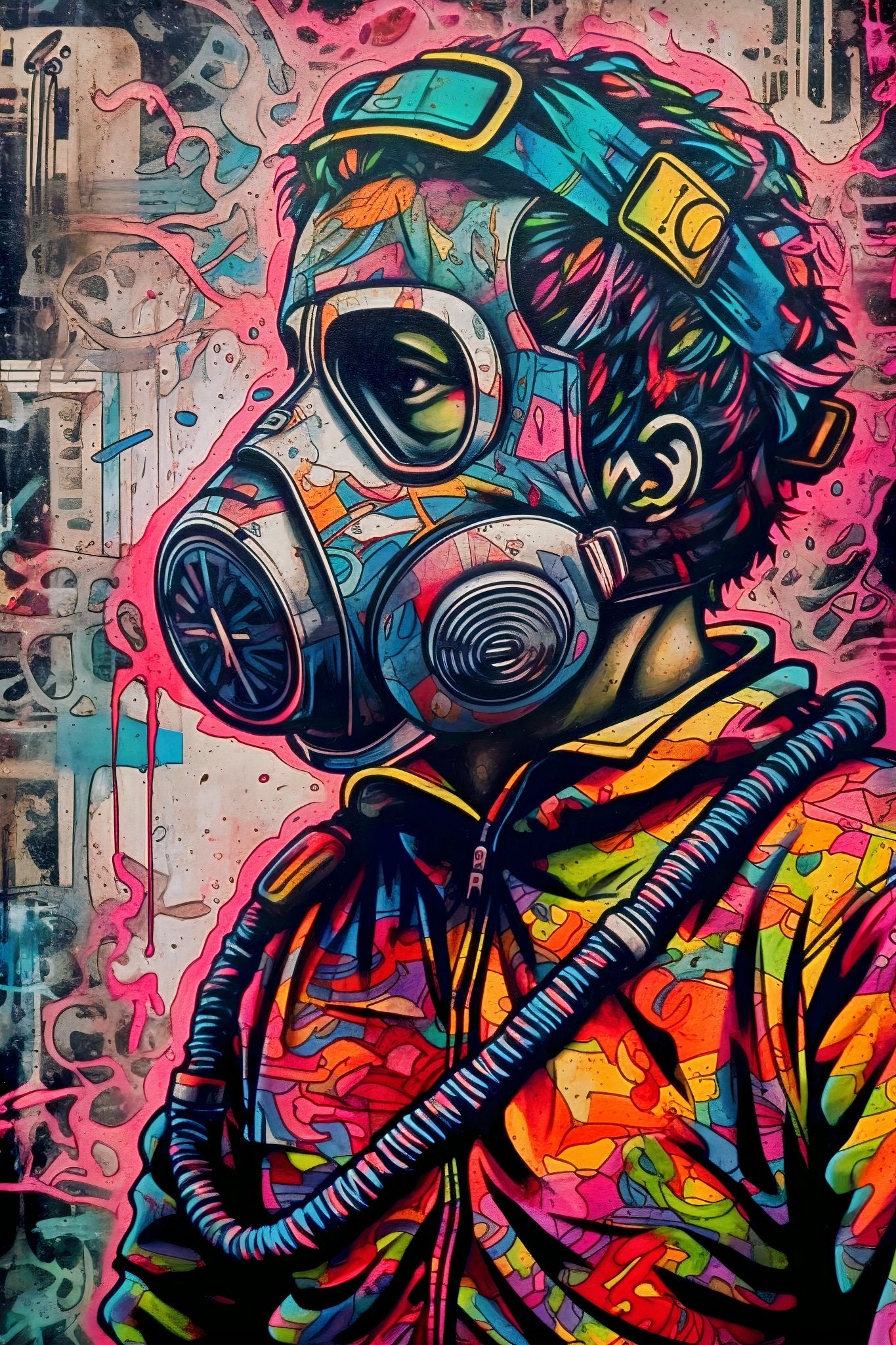 Graffiti Street Art Abstract Wall Art | Urban Spray Paint Illustration  Poster
