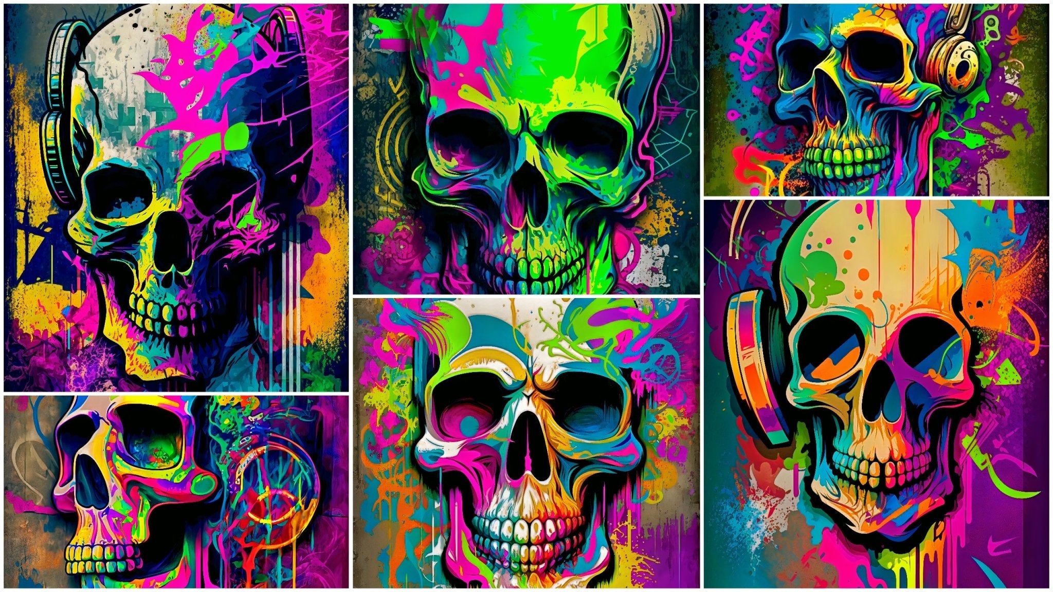 Graffiti Skull Series - Vivid Roads