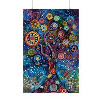 Colorful Kaleidoscope - Arboretum Art v.5 | Psychedelic Tree Illustration | Bold Wall Art Print - Vivid Roads