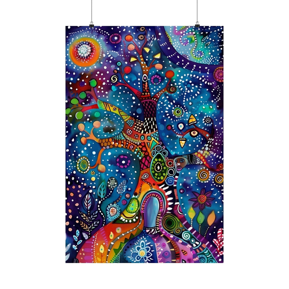 Surreal Kaleidoscope - Arboretum Art Print v.2 | Colorful Tree Wall Art | Artistic Home Decor Poster - Vivid Roads