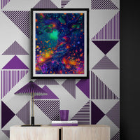 Trippy Tree Art Poster | Neon Canopy | Luminous Tree Dreams v4 - Vivid Roads