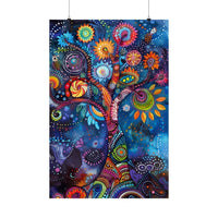 Vibrant Kaleidoscope - Arboretum Tree Art v.4 | Abstract Nature Poster | Eye - Catching Wall Decor - Vivid Roads