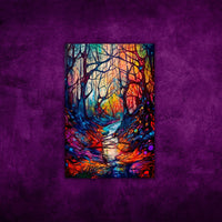 Abstract Enchanted Magical Forest Woods Wall Art | Modern Wall Decoration Illustration Print - Vivid Roads