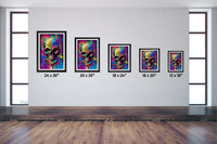 Retro Skull Graffiti Street Art Wall Art | Vintage 90s Spray Paint Pop Art Poster Illustration | Urban Statement Print Hip Hop Music Gothic - Vivid Roads