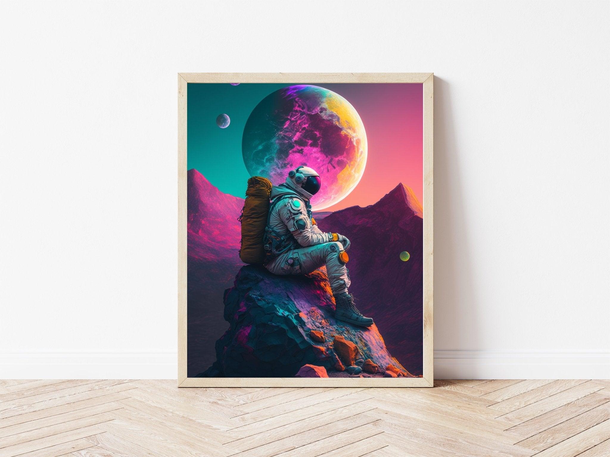 No Man's Sky art, Cosmonaut art, Space Game art, Planetary wall decor, Video Game art, Fantasy wall art, Ski-Fi canvas, Space wall high quality art